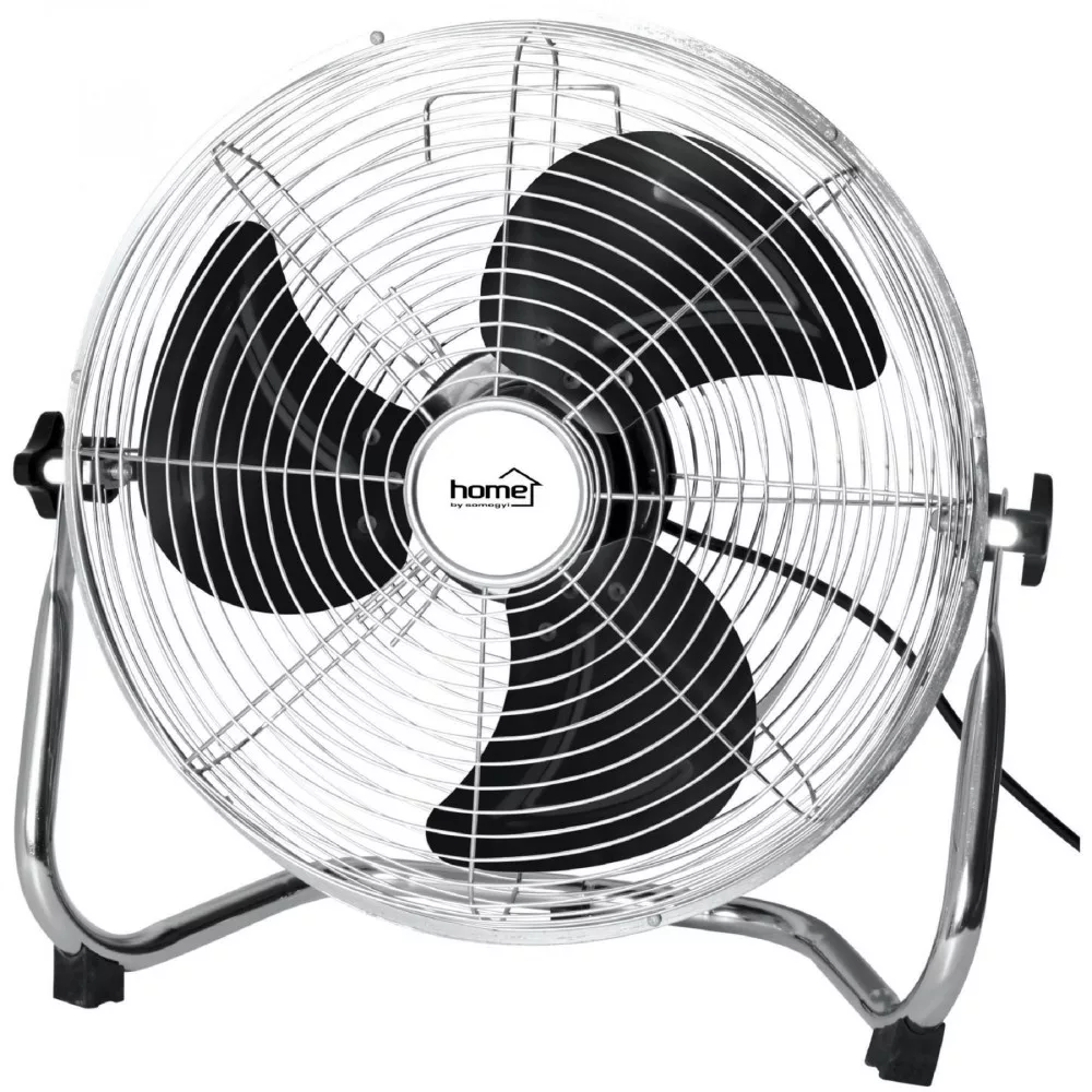 HOME PVR 50 padlóventilátor, 120 W, 3 fokozat, 50 cm-es lapátátmérő, állítható fejdőlésszög, fém lapátok, fém rács